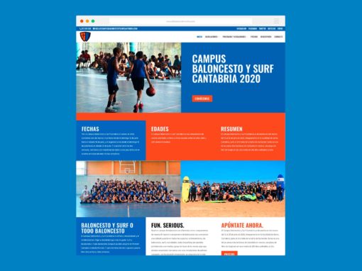 Página web Campus Baloncesto y Surf Cantabria