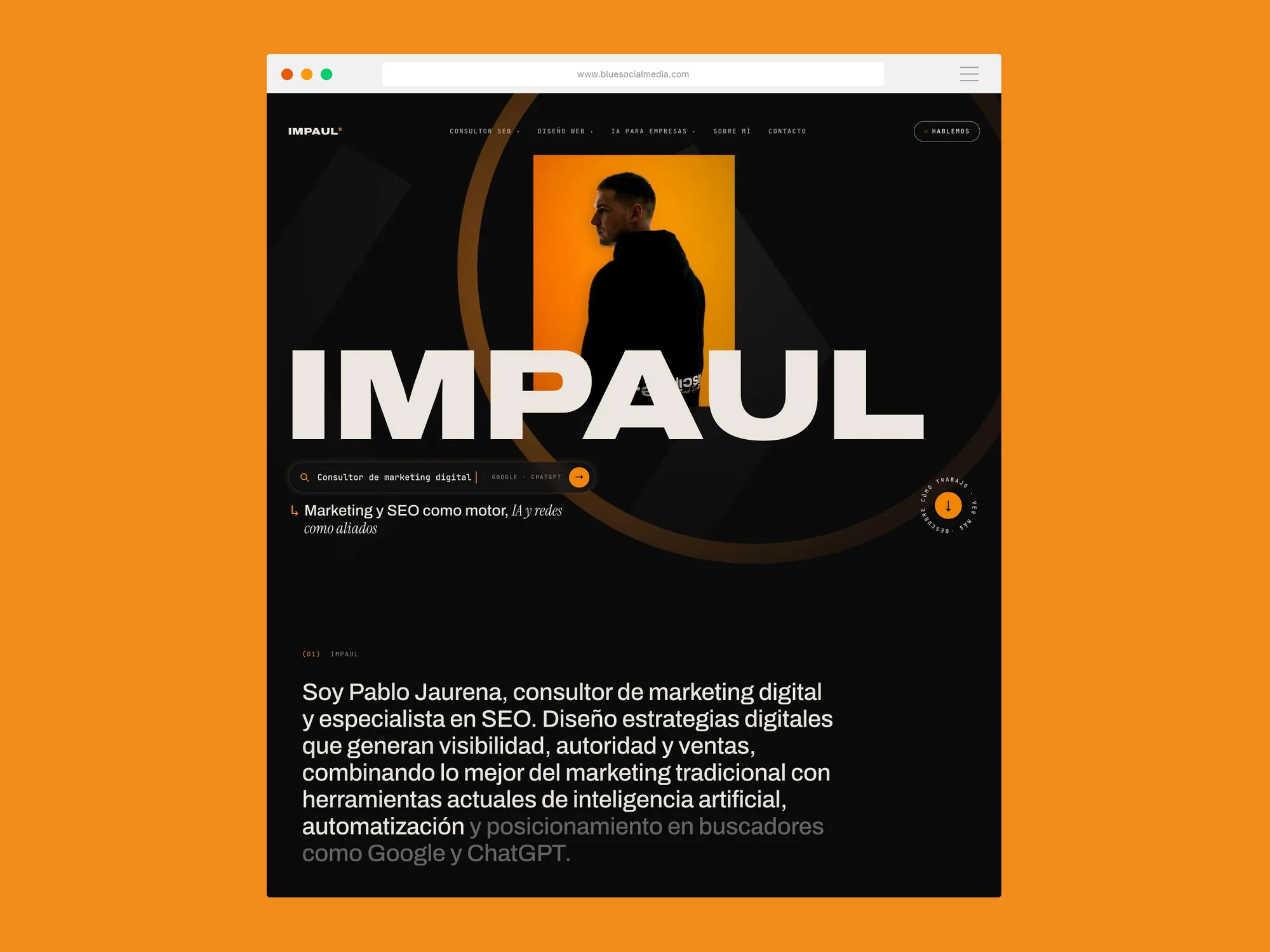 Página web de ImPaul vista en ordenador